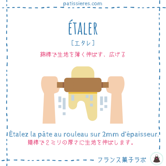 étaler【生地を伸ばす】